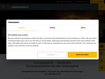 Website von Jungheinrich Vertrieb Deutschland AG & Co. KG