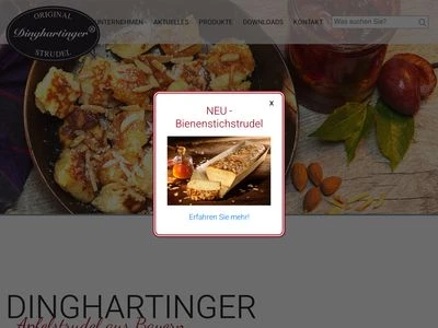 Website von Dinghartinger Apfelstrudel GmbH