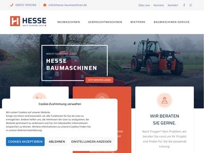 Website von Hesse Maschinen- und Gerätevertrieb GmbH