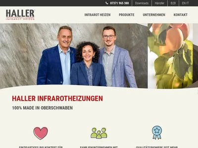 Website von HALLER Infrarot GmbH