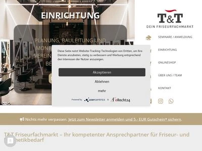 Website von T & T GmbH Friseurtechnik & CO KG