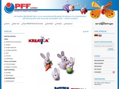 Website von Papier in Form und Farbe GmbH