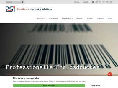 Website von PSi Laser GmbH