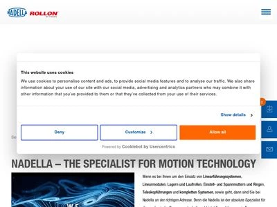 Website von Nadella GmbH
