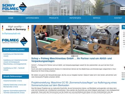 Website von Schuy Maschinenbau GmbH
