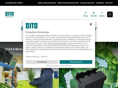Website von BITO Lagertechnik Bittmann GmbH