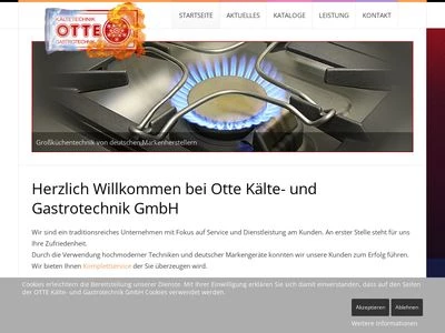 Website von OTTE Kälte- und Gastrotechnik GmbH