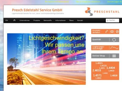 Website von Presch Edelstahl Service GmbH