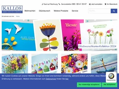 Website von Kallos Verlag und Versand GmbH
