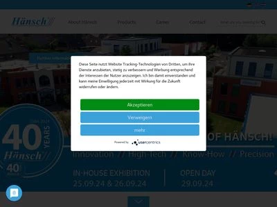 Website von Hänsch Holding GmbH