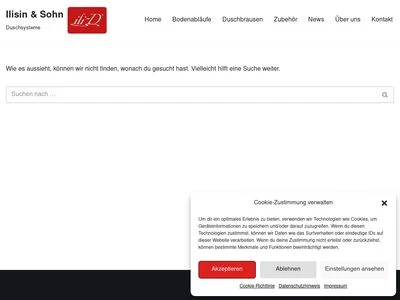 Website von Ilisin & Sohn GmbH Duschsysteme - Montagetechnik