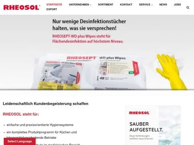 Website von Rheosol - Wachendorff-Chemie GmbH