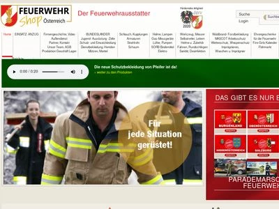 Website von Pfeifer Feuerwehrbekleidung