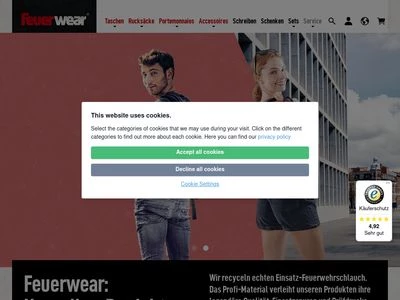 Website von Feuerwear GmbH & Co.KG