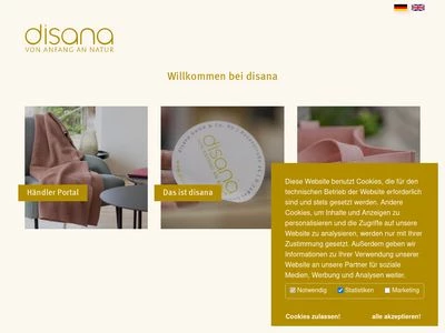 Website von disana GmbH & Co.KG