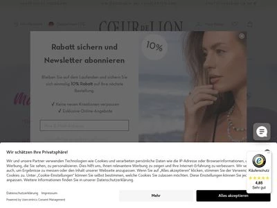 Website von COEUR DE LION Schmuckdesign GmbH