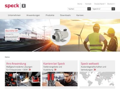 Website von Speck Pumpen Walter Speck GmbH & Co. KG