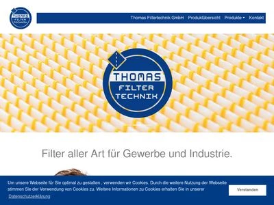 Website von Thomas Filtertechnik GmbH