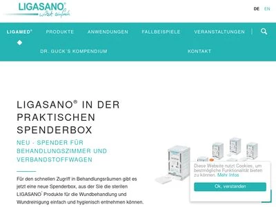 Website von LIGAMED medical Produkte GmbH