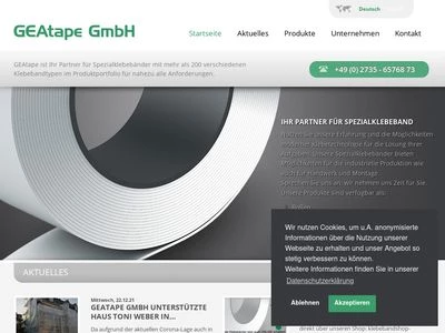 Website von GEAtape GmbH