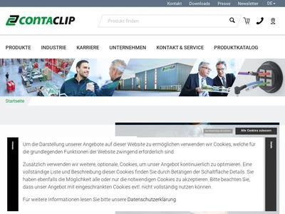 Website von CONTA-CLIP Verbindungstechnik GmbH