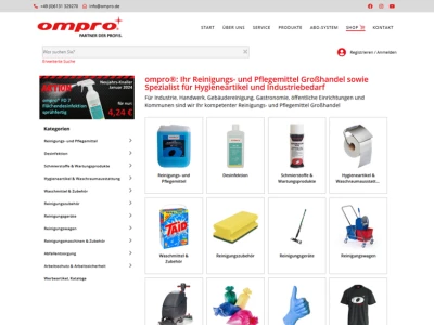Website von ompro GmbH & Co. KG