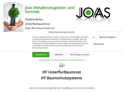Website von JOAS Metallerzeugnisse- und Vertrieb