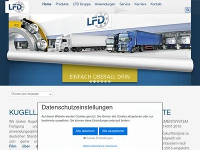 Website von LFD Wälzlager GmbH