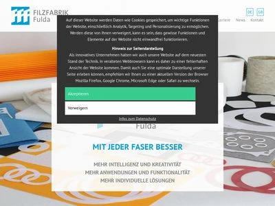 Website von Filzfabrik Fulda GmbH & Co KG