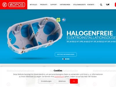 Website von KOPOS ELEKTRO GmbH