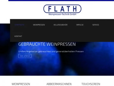 Website von Flath Weinpressen - Technik GmbH