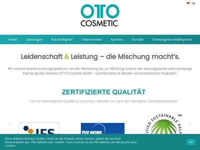 Website von Otto Cosmetic GmbH