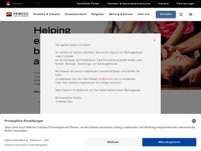 Website von Metrax GmbH