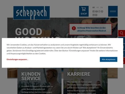 Website von Scheppach GmbH