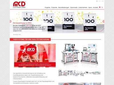 Website von MCD Elektronik GmbH