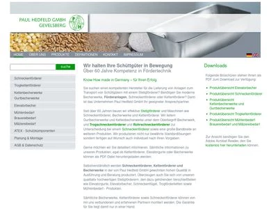 Website von Paul Hedfeld GmbH