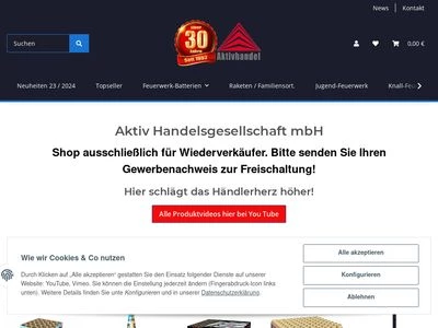 Website von Aktiv Handelsgesellschaft mbH