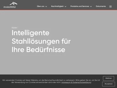 Website von ArcelorMittal Stahlhandel GmbH