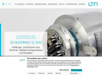 Website von LTN Servotechnik GmbH