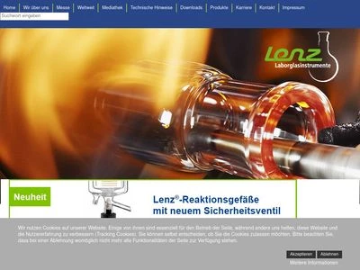 Website von Lenz Laborglas GmbH & Co. KG