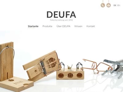 Website von DeuFa Fallen Produktions- und Vertriebs GmbH