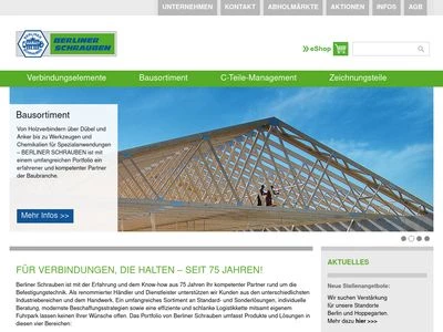 Website von BERLINER SCHRAUBEN GmbH & Co KG