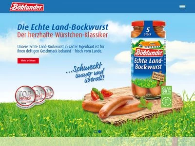 Website von Böklunder Fleisch- und Wurstwaren GmbH & Co. KG