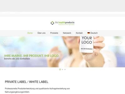 Website von FRK Health Products GmbH