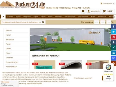 Website von Packen24 GmbH