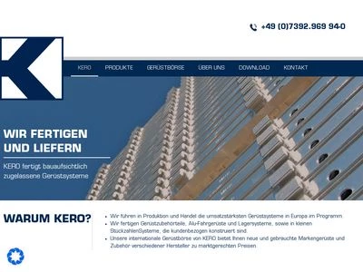 Website von K E R O GmbH + Co. KG
