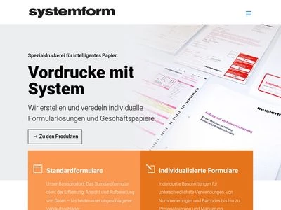Website von systemform Datenbelege GmbH