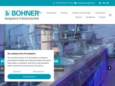 Website von BOHNER Produktions GmbH