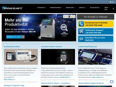 Website von Videojet Technologies GmbH