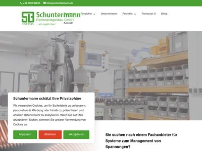 Website von Schuntermann Elektroanlagenbau GmbH